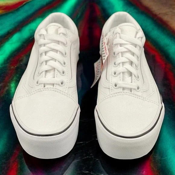 Pride Old Skool Vans Stack Platform Shoes Rainbow Color-Way Women Size 5.5 - Picture 3 of 13